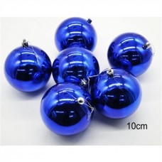 6lı Parlak Cici Top Yılbaşı Ağacı Süsü Mavi 10CM